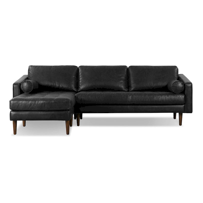 104.5" Left Sectional Sofa - Full Grain Genuine Italian Leather