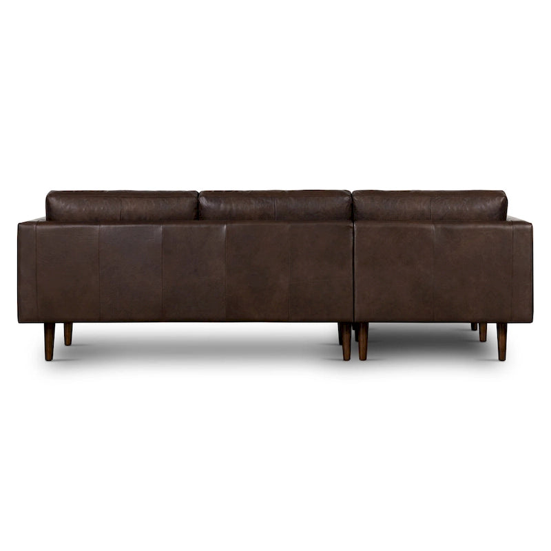 104.5" Left Sectional Sofa - Full Grain Genuine Italian Leather
