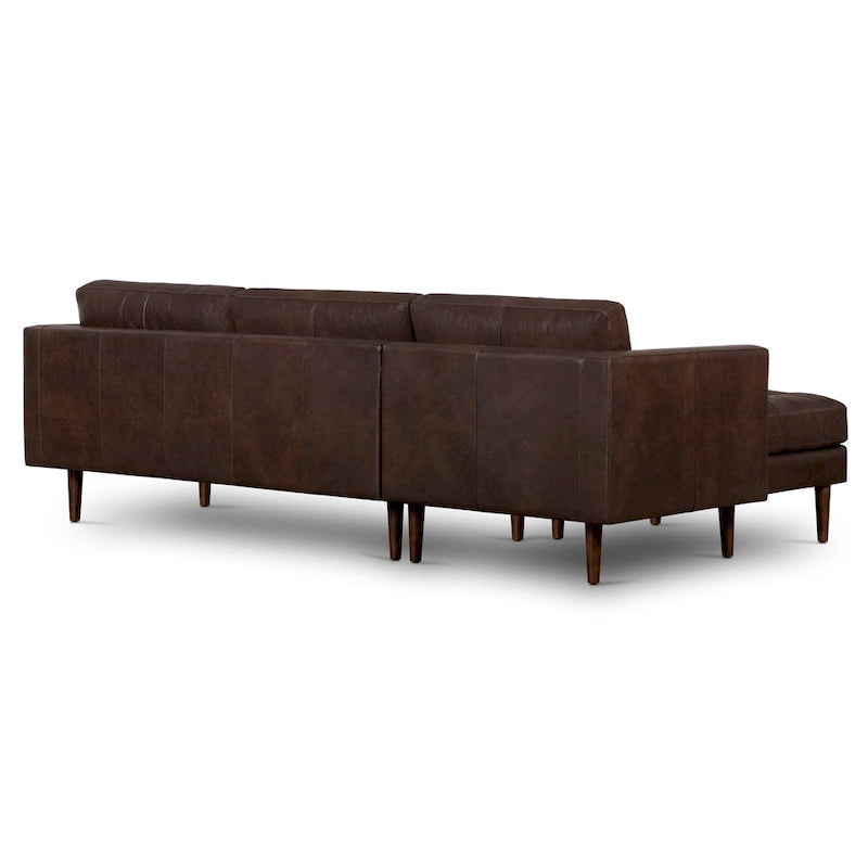 104.5" Left Sectional Sofa - Full Grain Genuine Italian Leather