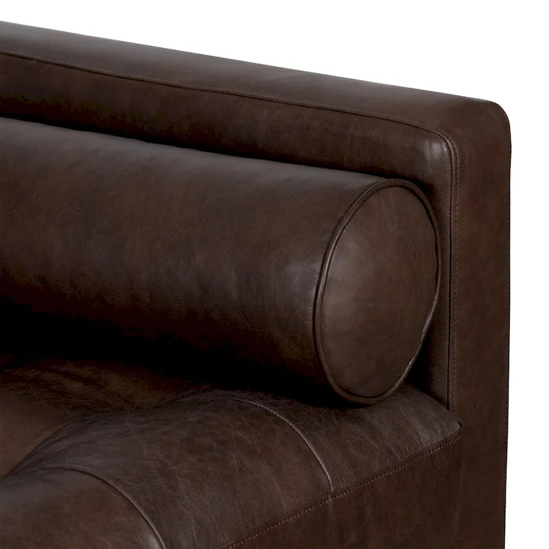 104.5" Left Sectional Sofa - Full Grain Genuine Italian Leather