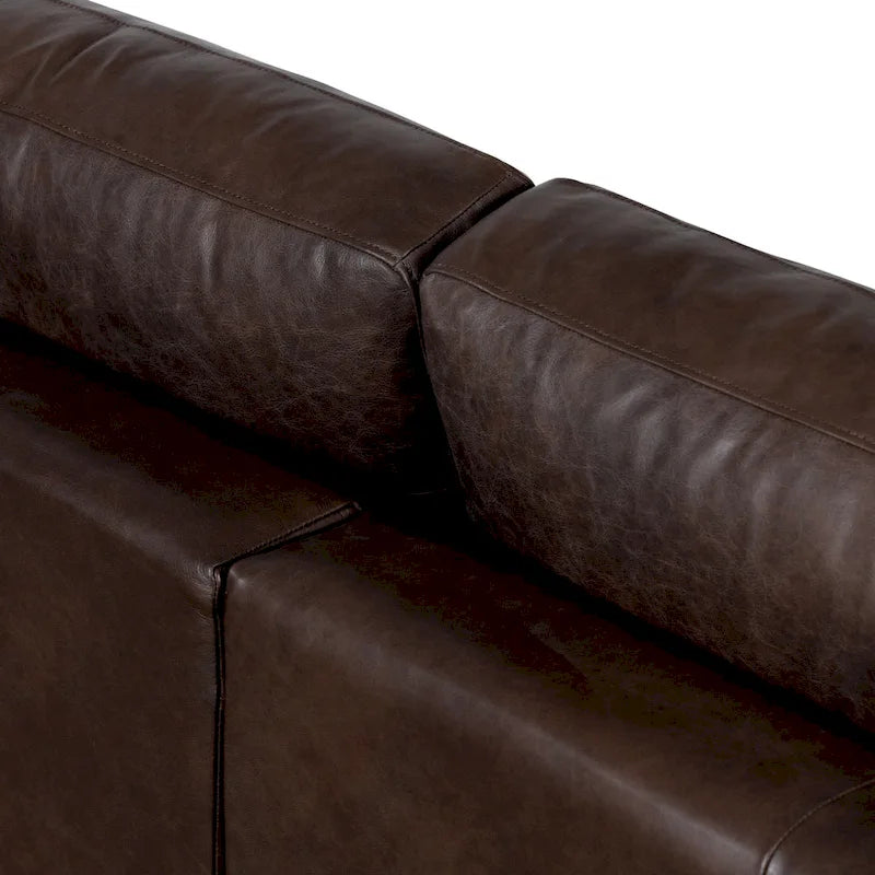 104.5" Left Sectional Sofa - Full Grain Genuine Italian Leather