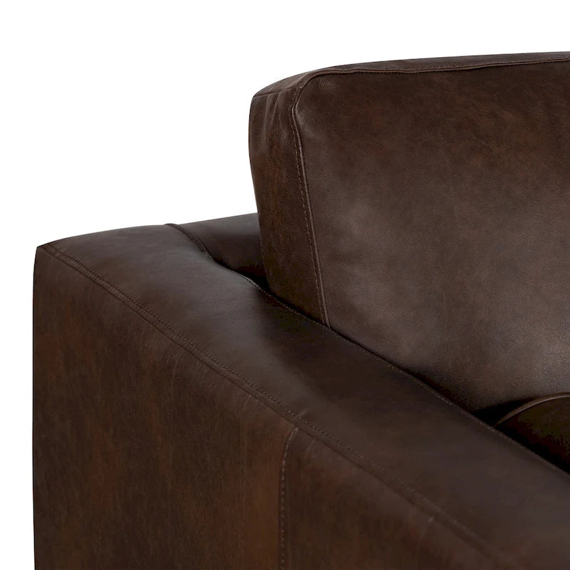 104.5" Left Sectional Sofa - Full Grain Genuine Italian Leather
