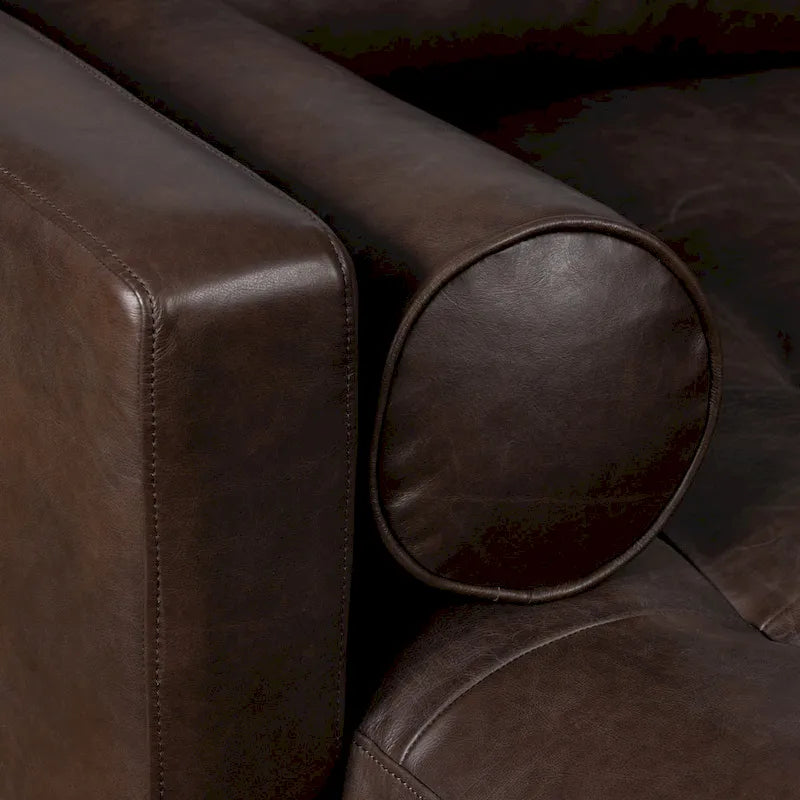 104.5" Left Sectional Sofa - Full Grain Genuine Italian Leather