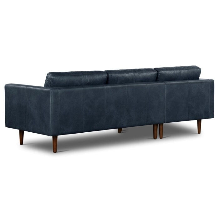 104.5" Left Sectional Sofa - Full Grain Genuine Italian Leather