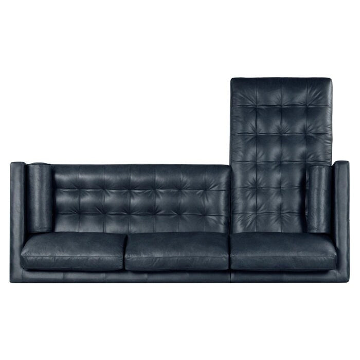 104.5" Left Sectional Sofa - Full Grain Genuine Italian Leather