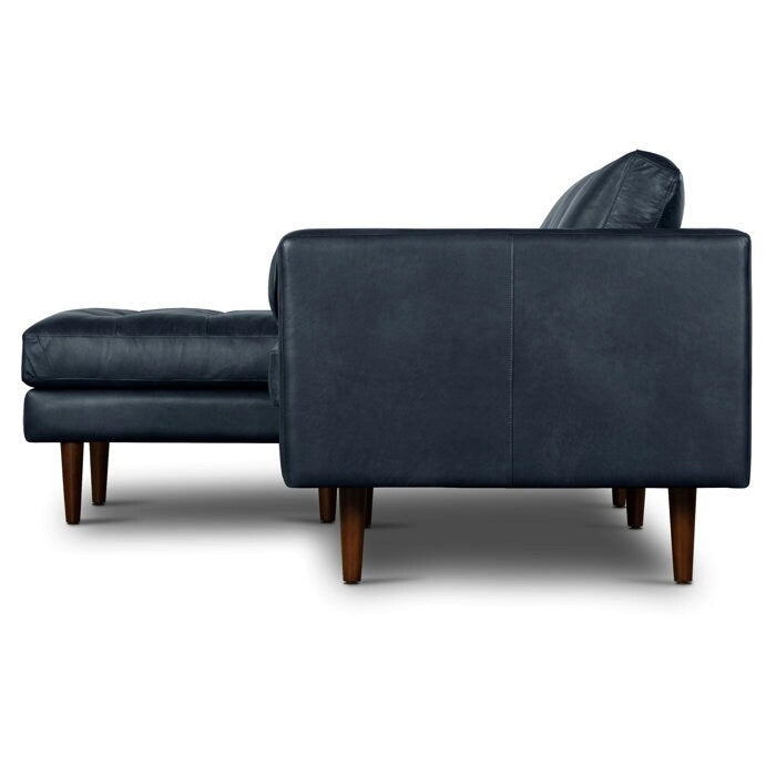 104.5" Left Sectional Sofa - Full Grain Genuine Italian Leather