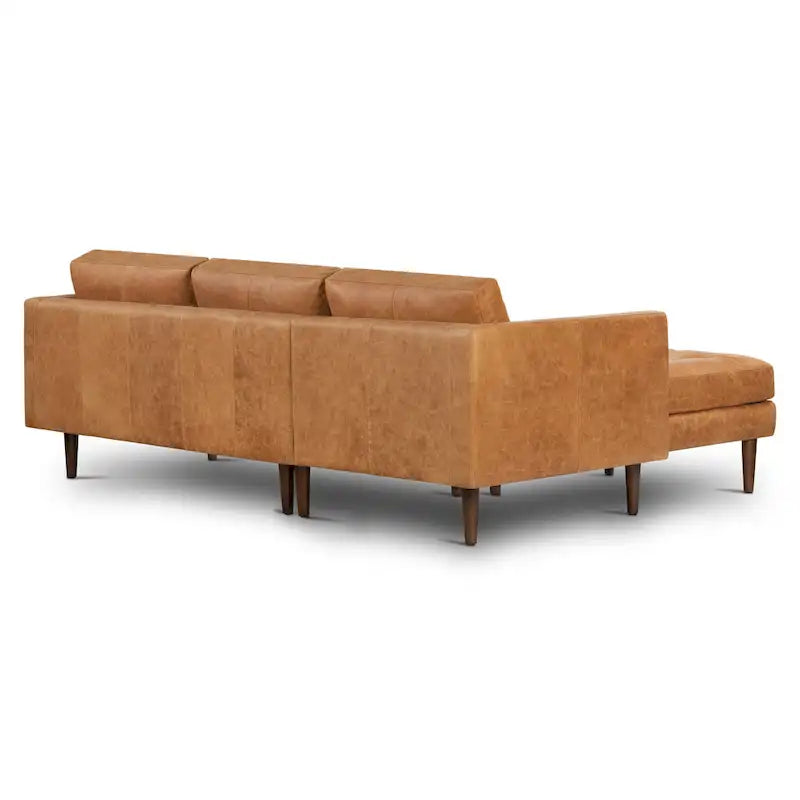 104.5" Left Sectional Sofa - Full Grain Genuine Italian Leather