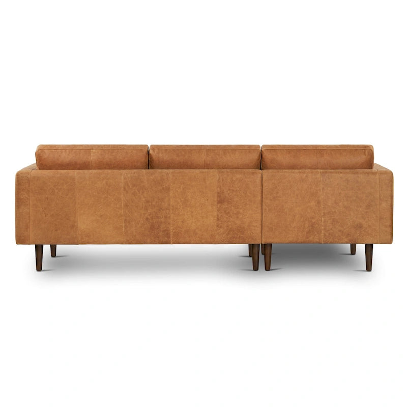 104.5" Left Sectional Sofa - Full Grain Genuine Italian Leather
