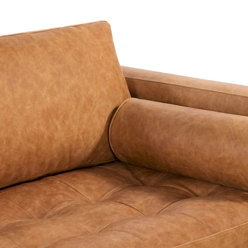 104.5" Left Sectional Sofa - Full Grain Genuine Italian Leather
