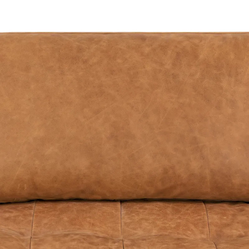 104.5" Left Sectional Sofa - Full Grain Genuine Italian Leather