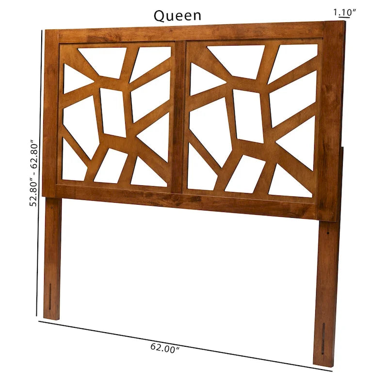 Modern Wood Headboard with Laser-Cut Panel Design