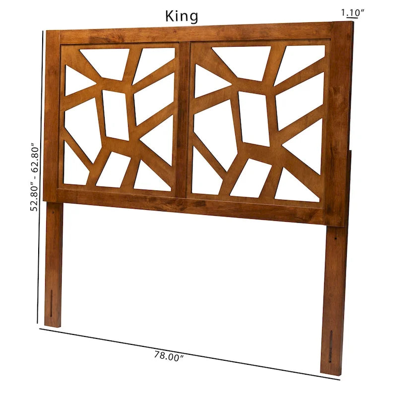 Modern Wood Headboard with Laser-Cut Panel Design